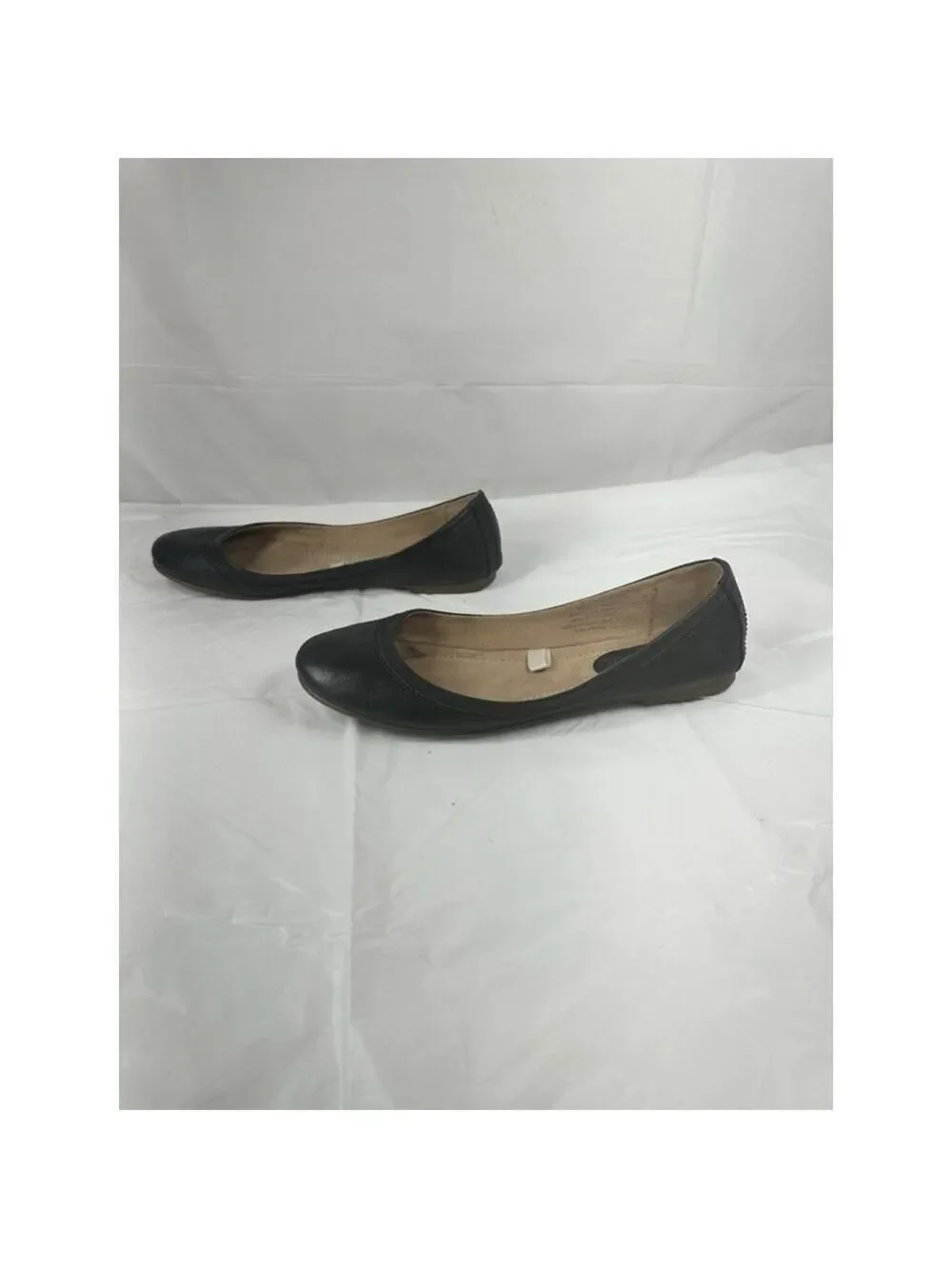 70 Post Paris flat black Leather slip On Mexico size 8
